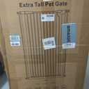 Fairy Baby 51.18" Extra Tall Baby Gates for Doorways, 29.5"-48.4" Extra Wide Safety Child Gates for Cats Dogs, Metal Auto Close Stair Gates Indoor for Kid or Pets No Drilling Pressure Mount Kit, White