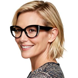 OCCI CHIARI Stylish Clear Reading Glasses 1.5 Cat Eye Readers for Women Lighter Eyeglasses (1.5)