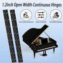 12PCS Black Continuous & Piano Hinge 16Inch, Heavy Duty 304 Stainless Steel Piano Hinge Hinges with Holes, 0.04Inch Thickness Coutinuous Hinges for Cabinet Door Cases Woodworking