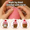 Friendship Gifts for Women - Handmade Positive Crochet Cupcake with 30 Cute Affirmation Cards for Emotional Support | Birthday Gift for Women, Best Friend, Bestie, Coworker | Mothers Day Present Idea