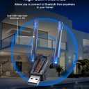 ZEXMTE Bluetooth 6.0 Adapter for PC, USB Dual-Antenna Plug & Play Bluetooth Transmitter Receiver, 200m/656FT Long Range, Realtek RTL616 Chip, EDR & BLE, Driver-Free for Windows 11/10/8, Black