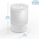 Everlasting Comfort 2.5L Top Fill Humidifier for Bedroom Quiet, Easy to Fill & Clean, 24HR Runtime, Night Lights, Timer, Ultrasonic Cool Mist, Auto Shut-Off, Essential Oil Diffuser - White