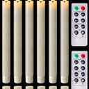 Homemory Real Waxy Flameless Taper Candles with Remote Timer, LED Candlesticks Flickering, Battery Operated Candles with Holders, 9.6 Inches for Home Christmas Wedding Celebration Decor, Ivory, 6 Pcs