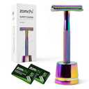 Safety Razor for Women,Safety Razor with 5 Blades,Women Razor with a Delicate Box,Free of Plastic (Stand Style Rainbow Razor)