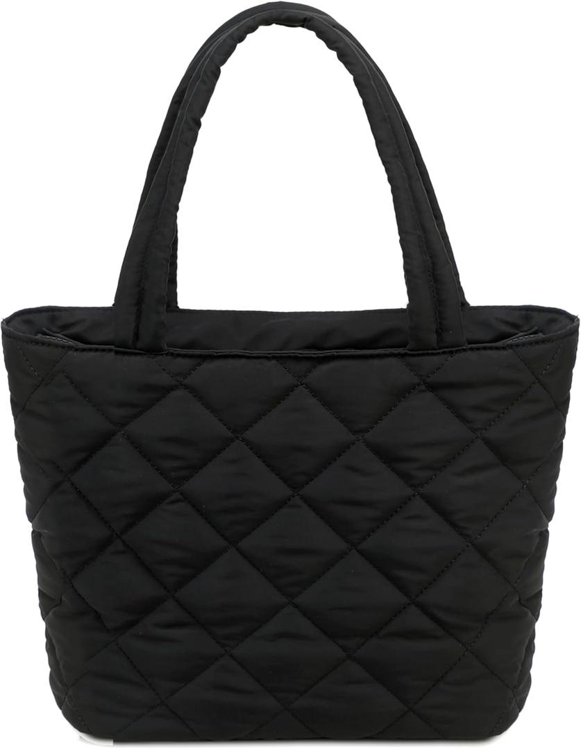 CAMTOP Lunch Box for Women Girls Insulated Cute Lunch Tote Bag Lunchbox Cooler Bag for Work Travel Picnic (Quilted-Black)