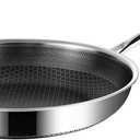 9-Inch Non Stick Frying Pans, Stainless Steel Skillet with Honey Design, Non Toxic Frying Pan with Cool-Touch Handle, Dishwasher Safe, Easy Use in the Kitchen