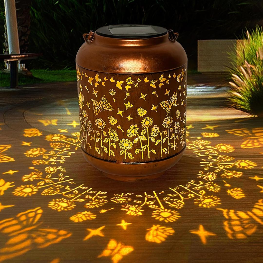 Solar Lanterns Outdoor Waterproof, Butterfly Gifts for Women, Solar Lights for Backyard Porch Patio Table Yard Balcony Lawn Pathway