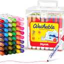 JoyCat 48 Colors Washable Markers for Kids, Art Set with Portable Carrying Case, Conical Tip Bulk Markers for Boys Girls, School Classroom Supplies & Birthday Gift