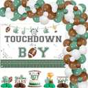 Football Baby Shower Decoration Boy, Touchdown It's a Boy Decoration Backdrop Cake Topper Honeycomb Centerpiece Latex Balloon Garland Arch Kit for Sport Baby Shower Gender Reveal Supplies