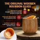 Oaksip The Original Wooden Bourbon Drinking Glass Bourbon Gifts for Men | Wooden Old Fashioned Glass | Great Whiskey Gifts for Husband, Dad, or Brother | Perfect Present For Men Who Have Everything