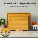 SMIRLY Wooden Cutting Boards For Kitchen Meal Prep & Serving - Bamboo Cutting Board Set with Holder, Charcuterie & Chopping Board, Wood Cutting Board Set, Kitchen Gadgets