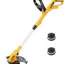 Cordless String Trimmer Compatible with Dewalt 20V MAX Battery, 12-Inch Weed Wacker Cordless Auto Line Feed,Electric Weed Eater Battery Powered Grass Trimmer w/2 Line Spools(Tool Only)