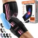 DR. BRACE Elite Elbow Brace Support, Breathable Elbow Compression Sleeve with Gel Pad for Golfer's, Tennis Elbow & Tendonitis Treatment & Pain Relief 2024 (Medium, Black-Pink)