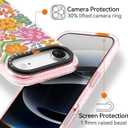 for iPhone Air Case Cute - Durable Shockproof 6.6 ft Drop Impact Phone Case - Funny Passion Flower Design (6.5") Glitter Pink