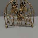 Antique Bronze Metal Floral Petals & Branches Tabletop Napkin Holder, Freestanding Tissue Dispenser (One Size)