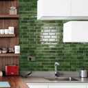 Art3d 10-Sheet Kitchen Backsplash Tiles Peel and Stick, Self Adhesive Wall Tile Sticker for Kitchen Island Bathroom Laundry Room RV Renter 12" x 12" - Jade Green