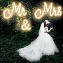 Mr and Mrs Neon Sign for Wedding Neon Light LED Backdrop Wall Decor USB Wedding Reception Decoration Gifts for Anniversary Engagement Banquet(36.81 x 10.24 Inch,Warm White)