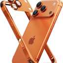 OATSBASF Bumper Case for iPhone 17 Pro Max, Compatible with Magnetic, Aluminum Frame Slim Design, Separate Metal Lens Protector, Shockproof Phone Cover 6.9 inch, Orange