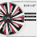 Silver with Pink Hubcap Wheel Cover Replacement Kit 16" Hub Caps Wheel Rim Cover Car Exterior Accessories Pack of 4, 16 Inches