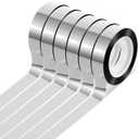 6 Rolls Mirror Tape Border, 1/2 Inch Silver Chrome Tapes, Self Adhesive Metalized Polyester Film Decorative Tapes, DIY Graphic Art Tape for Wall Decor TV Frame Crafts Gift Box Wrapping