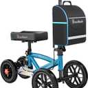BlessReach Knee Scooter, All Terrain Foldable Knee Scooter Walker, Disc Brake Knee Walker for Foot Injuries Compact Crutches Alternative