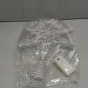 Large Christmas Star Tree Topper with 20 LED Lights 12.5 Inch Star Tree Topper Glitter Sparkle Xmas Treetop Ornament for Home Holiday Party Decorations(White)