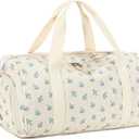 BTOOP Duffle Bag for Gym Sports Women Girls Workout Travel Bag Weekender with Shoe Compartment and Wet Pocket (Large, Blue Flower)