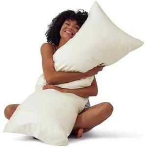 Bedsure Body Pillow Cover 20x54 Inches - Ivory Satin Similar to Silk Pillowcase for Hair and Skin, Cooling and Silky Long Body Pillow Case Cover with Envelope Closure, Gifts for Women Men, Ivory