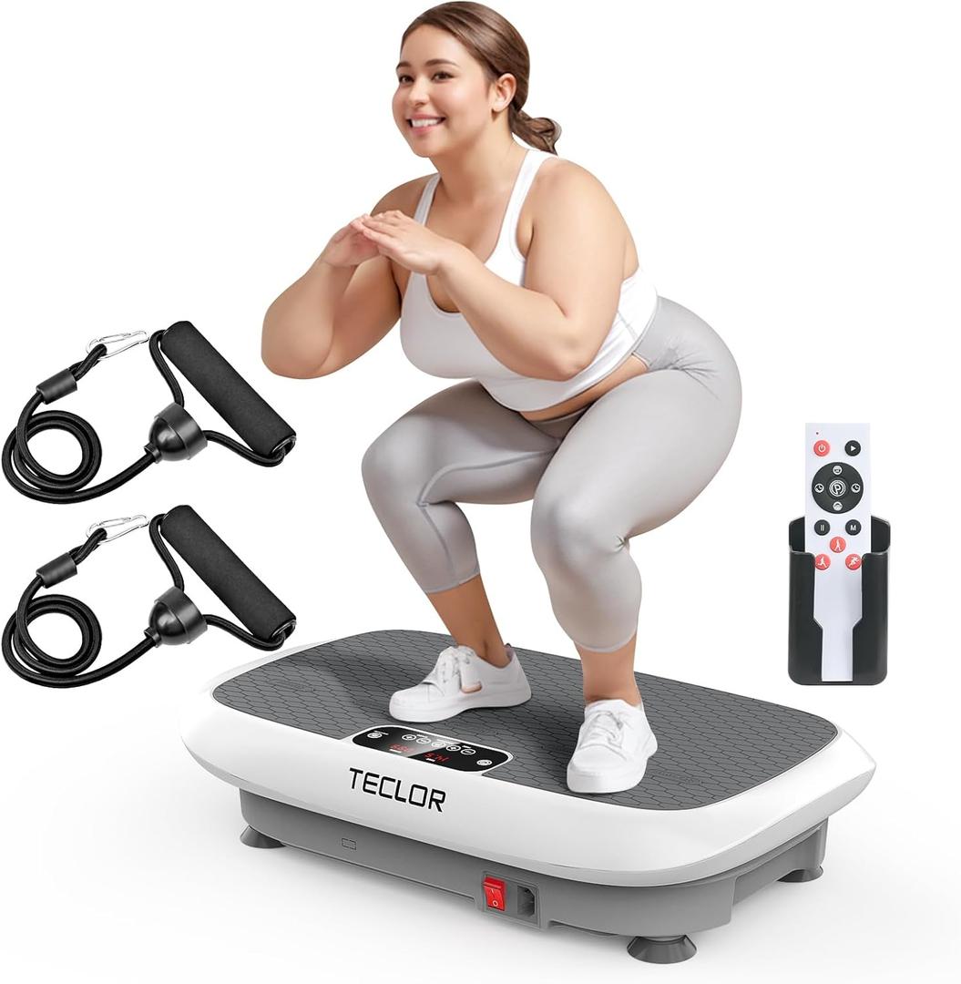 Premium Vibration Plate Exercise Machine for Lymphatic Drainage, Weight Loss, Whole Body Workout Power Vibration Plate, Shake Plate, Home Gym Fitness Equipment, White
