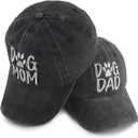 Dog Mom and Dad Gifts, Lover Hats for Daddy Mama Husband Wife, Mothers Fathers Day Birthday Gifts from Daughter Son, Adjustable Cotton Matching Couple Baseball Cap Black (Gray)