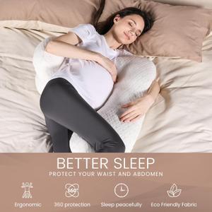 Cozynites Maternity Pillow,J-Shape,12"L x 4.72"W x 12"H
