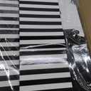 30 Pcs Large Treat Boxes with Handles Black and White Stripes, 9x6x6 Gable Gift Boxes Barn Carry Out Box Recyclable Paper Packaging for Graduation Lunch (1 Count (Pack of 30), Pop-up Black)