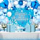 KERINGO 16 PCS Dancing Queen 17th Birthday Party Supplies Young and Sweet Only 17 Gift Bags Blue Queen Disco Music Goody Snacks Treat Candy Party Favors Bags for Girls 17th Birthday Party Decorations