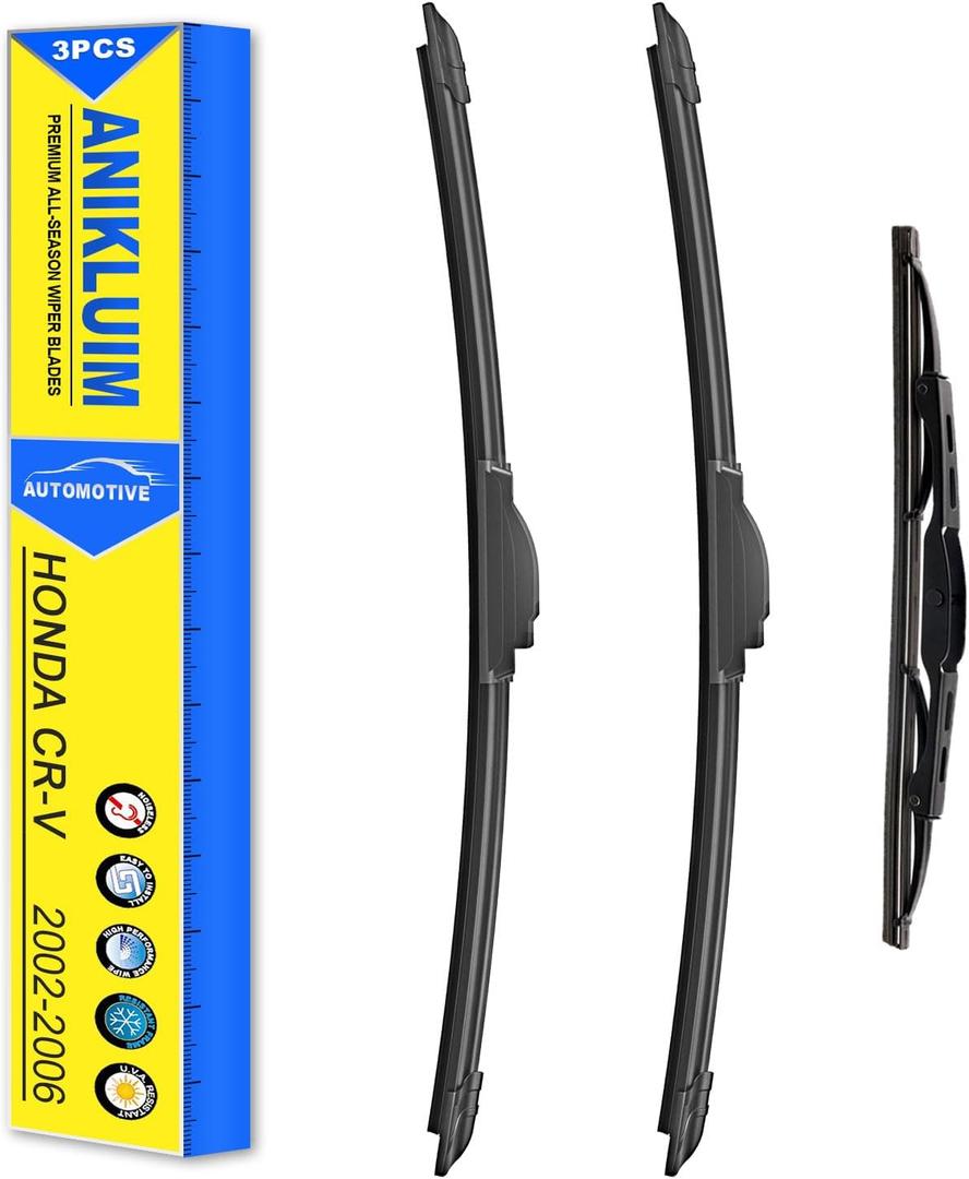 ANIKLUIM Windshield Wipers for 2006 2005 2004 2003 2002 Honda CR-V,21 Inch+20 Inch+10 Inch Front and Rear Wiper Blades,Easy to Install (Pack of 3)