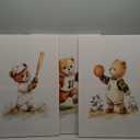 VOIKRTJX Nursery Teddy Bear Wall Art Boy Sports Paintings Wall Decor Baby Boy Wall Art Nursery Sports Pictures Painting Kids Room Animal Canvas Artwork for Children Bedroom Playroom 16x24 Inch 3Pcs (24L" x 16W")