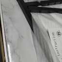 TV Tray, Folding TV Dinner Table, Adjustable Small C-Shaped End Tray for Eating, Foldable Slide Under Couch Side Table for Recliner, Living Room, Bedroom,No Assembly Required(White Marble), 1PC