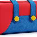 PALPOW Switch Carrying Case Compatible with Switch/OLED, Portable Cute Switch Case with 10 Game Holders, Hard Shell Travel Carry Pouch for Console and Accessories - Red Blue