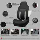 CAR PASS Bucket Gray Car Seat Cover Front Seats, 3D Air Mesh-100% Breathable Sporty Fabric High Back Airbag Compatible, Universal Fit Automotive SUV Truck Sedan Vans, Two Front 2 Piece Black Gray