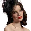 Cizoe Kentucky Derby Fascinators for Women High Tea Party Hat Wedding Cocktail Flower Headware with Mesh and Feathers (Black)