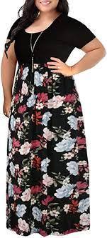 Nemidor Women's Short Sleeve Plus Size Maxi Dress, Size 14