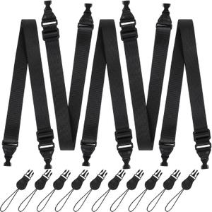 2 x DIVINA VITAE 5Pcs Adjustable Shoulder Strap Replacement Nylon Neck Lanyard Camera Neck Strap for Camera Crossbody Bag Binocular Tablet, Length Adjustable Between 25-59in