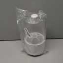 EACHY Makeup Brush Holder 360 Rotating with Dustproof Lid, Waterproof Material, 7 Compartments for Organized Storage, Stylish and Durable Design for Vanity (White)