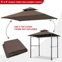 Eurmax USA High Performance Grill Gazebo Canopy Replacement Cover 5x8 BBQ Shelter TopCoffee