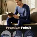 WEERTI Thermal Underwear for Men Long Johns with Fleece Lined Base Layer Men Cold Weather Top Bottom (Black, XS)