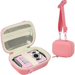 Leayjeen Underwater Camera Case Compatible with YISENCE/Trsunow/HICSHON/Yifecial/QUNVAL 11FT Waterproof Camera,Selfie Underwater Camera, Waterproof Floatable Digital Camera-Pink(Case Only)