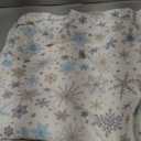 CAROMIO Christmas Flannel Sheets Full, 100% Cotton Printed Bed Sheet Set, Soft Heavyweight Brushed Flannel, 16 Inches Deep Pocket Winter Warm Sheets 4 Piece (Blue Snowflake, Full)