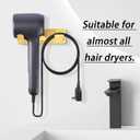 Hair Dryer Holder Wall Mount, Universal Hair Dryer Hanger for Bathroom/Bedroom/Barbershop, 304 Stainless Steel Organizer with 3M Adhesive, No Drilling Space Saver (Gold)