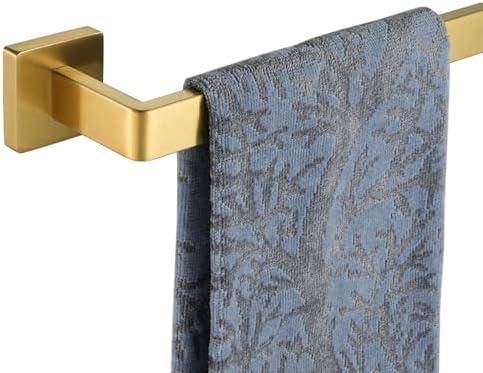 JQK Gold Towel Bar, Rounded Edges 26.41 Inch Towel Rack, 304 Stainless Steel Bathroom Wall Mount, Useable Length 24 Inch, TB250L24-BG