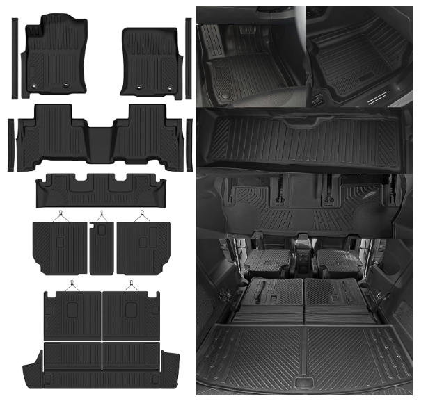 Custom Fit Floor Mats for 2013-2024 Toyota 4Runner 7 Seats
All Weather TPE Floor Liners with Trunk Mat & Backrest Protectors & Door Sill Guard | Odorless Full Set Interior Accessories