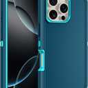 for iPhone 16 Pro Max Case [Shockproof] [3-Layer] [Military-Grade] Full Body Protection Rugged Heavy Duty Cover Case for iPhone 16 Pro Max,Turquoise
